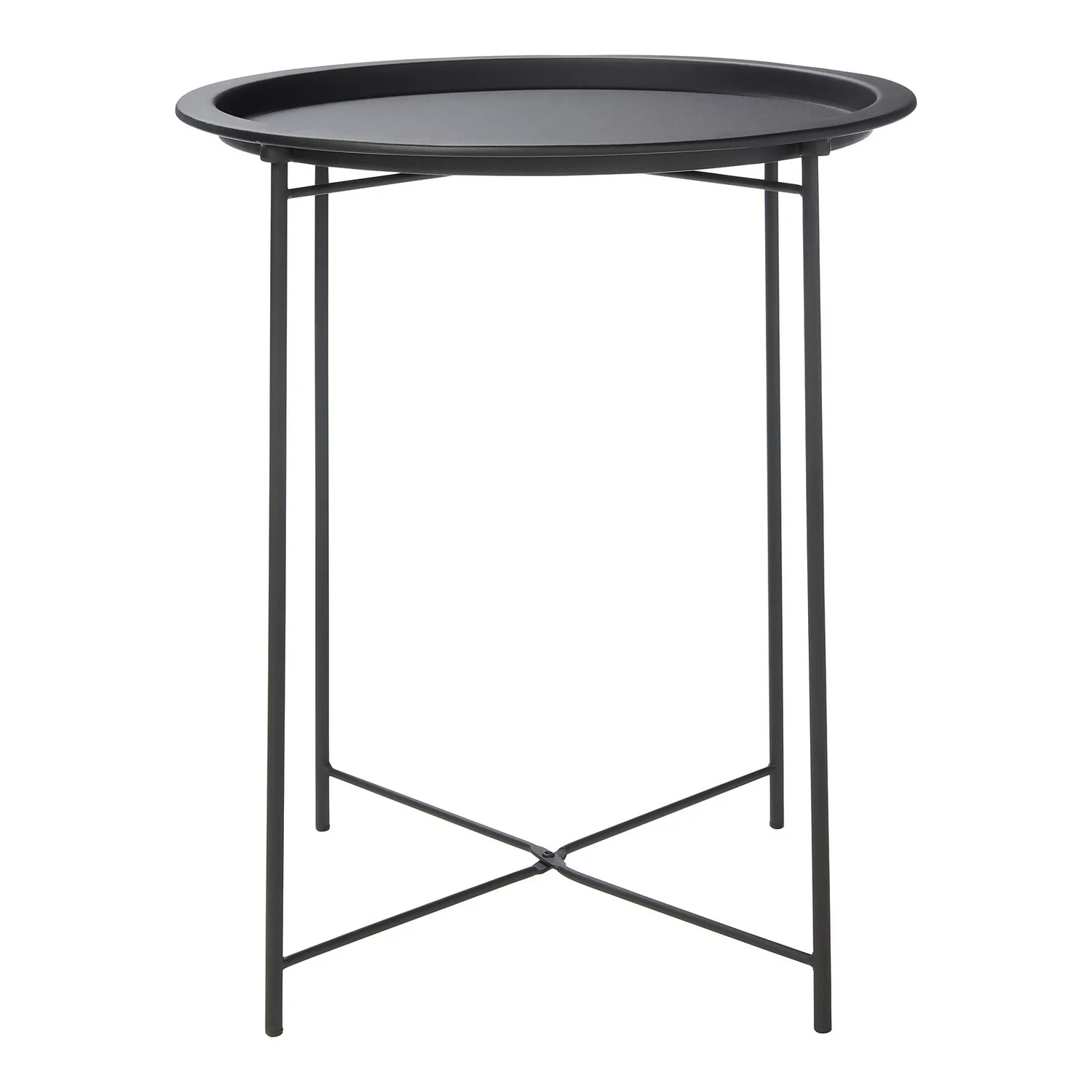 Metal Folding Side Table - Black 4 Metal Folding Side Table - Black - Image 2