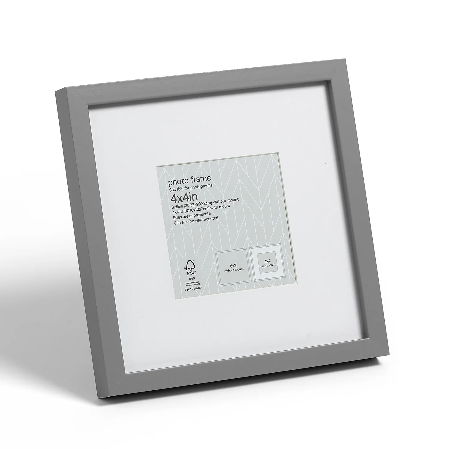 Box Photo Frame - 4x4" - Grey 3 Box Photo Frame - 4x4" - Grey
