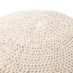 Charles Chunky Knit Pouffe - Cream -Home Style Sales 12882880 1374898261755326