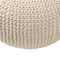 Charles Chunky Knit Pouffe - Cream -Home Style Sales 12882880 1564898261798049