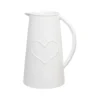 Ceramic Jug With Embossed Heart - White -Home Style Sales 12886083 9254843705762119
