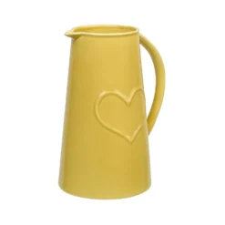 Ceramic Jug With Embossed Heart - Ochre 7 Ceramic Jug With Embossed Heart - Ochre -Home Style Sales 12886085 1914843705834881