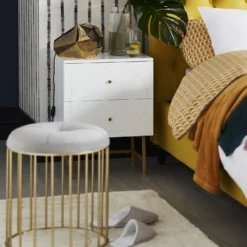 House Beautiful Taylor 2 Drawer Bedside Table - White -Home Style Sales 12886096 1334862227904004