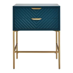 House Beautiful Trixie 2 Drawer Bedside Table - Blue -Home Style Sales 12886098 1824862228080914