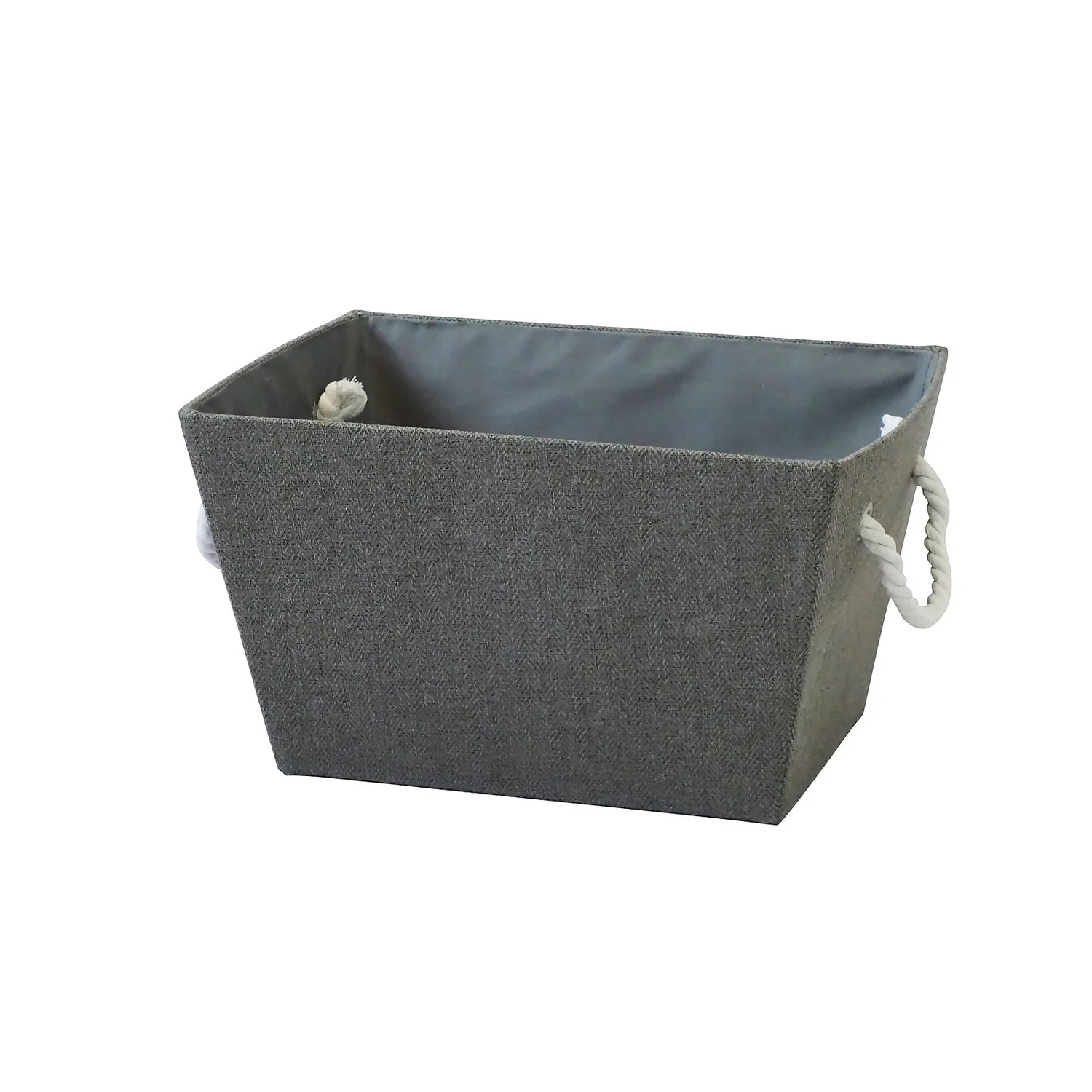 Grey Herringbone Medium Storage Basket 3 Grey Herringbone Medium Storage Basket