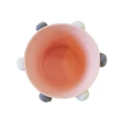 Round Cotton Rope Blush Pom Pom Basket -Home Style Sales 12886596 9294857031512957