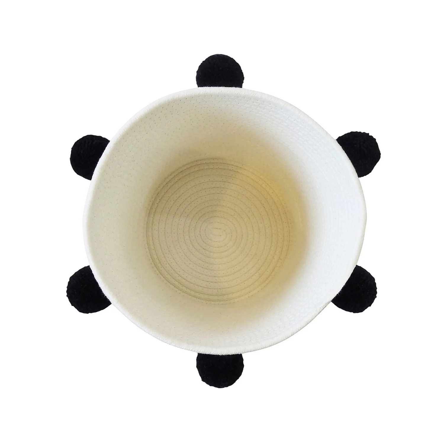 Round Cotton Rope Mono Pom Pom Basket 6 Round Cotton Rope Mono Pom Pom Basket - Image 4