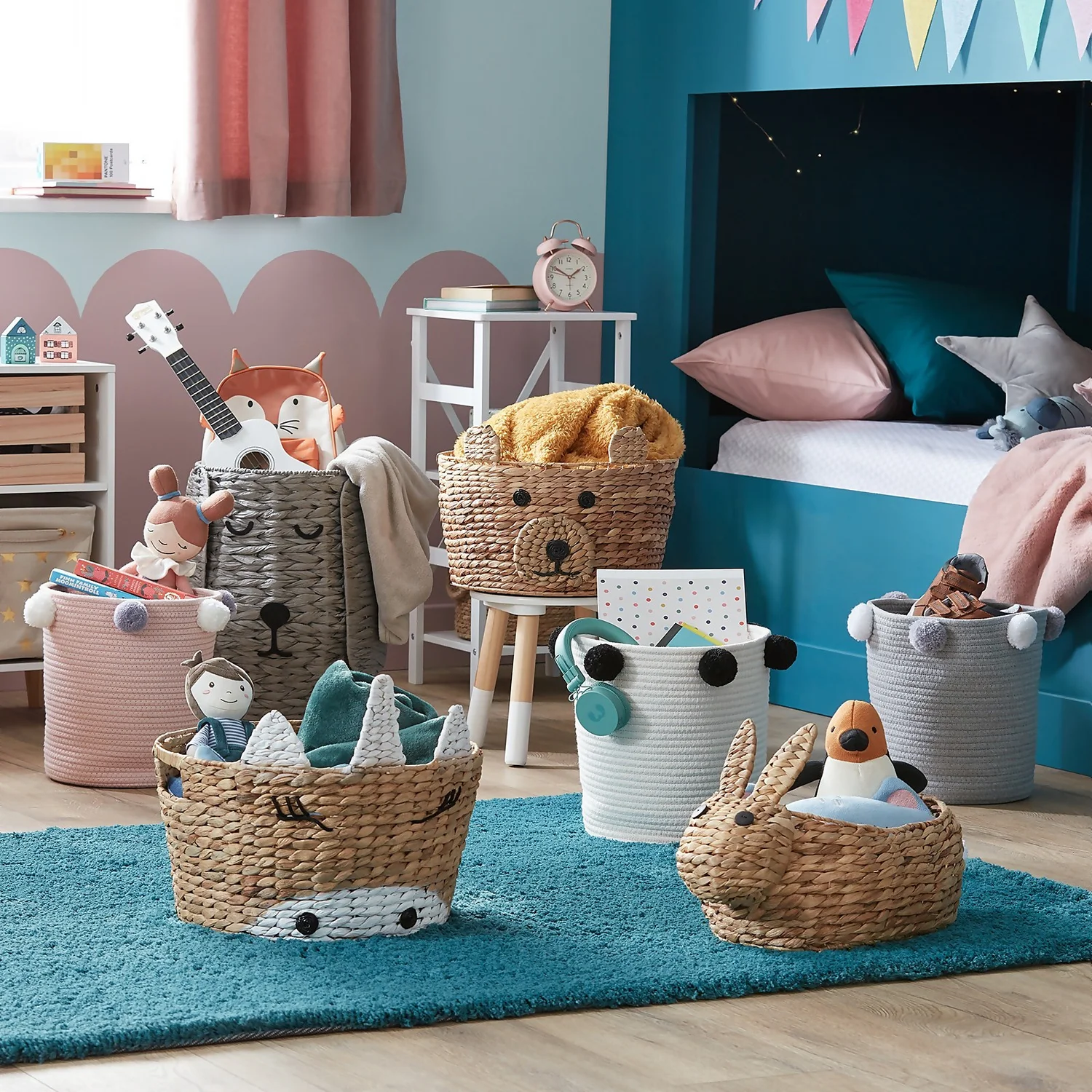 Round Cotton Rope Mono Pom Pom Basket 4 Round Cotton Rope Mono Pom Pom Basket - Image 2