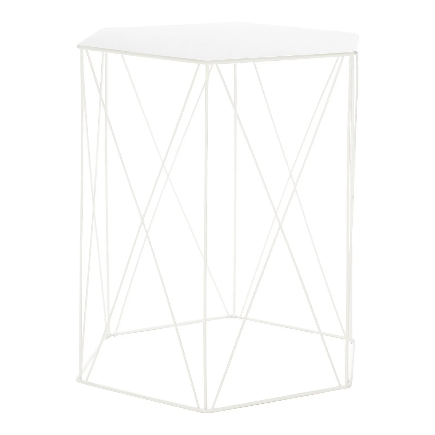 Hex Side Table Set Of 2 White 5 Hex Side Table Set Of 2 White - Image 3
