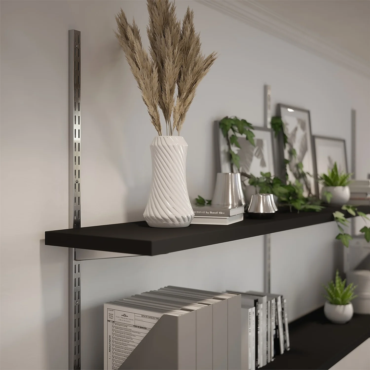 Twin Slot Shelving Kit - 1600mm Krome Twinslot And 120mm Brackets - Chrome Effect 6 Twin Slot Shelving Kit - 1600mm Krome Twinslot And 120mm Brackets - Chrome Effect - Image 4