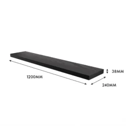 Flexi Storage Decorative Shelving Floating Shelf Black Oak 1200x38x240mm -Home Style Sales 12889901 1154976219149113