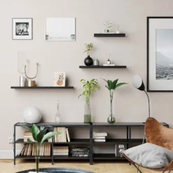Flexi Storage Decorative Shelving Floating Shelf Black Oak 1200x38x240mm -Home Style Sales 12889901 7364885495250601