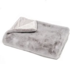 None Faux Fur Rabbit Throw - 125x160cm - Vapour
