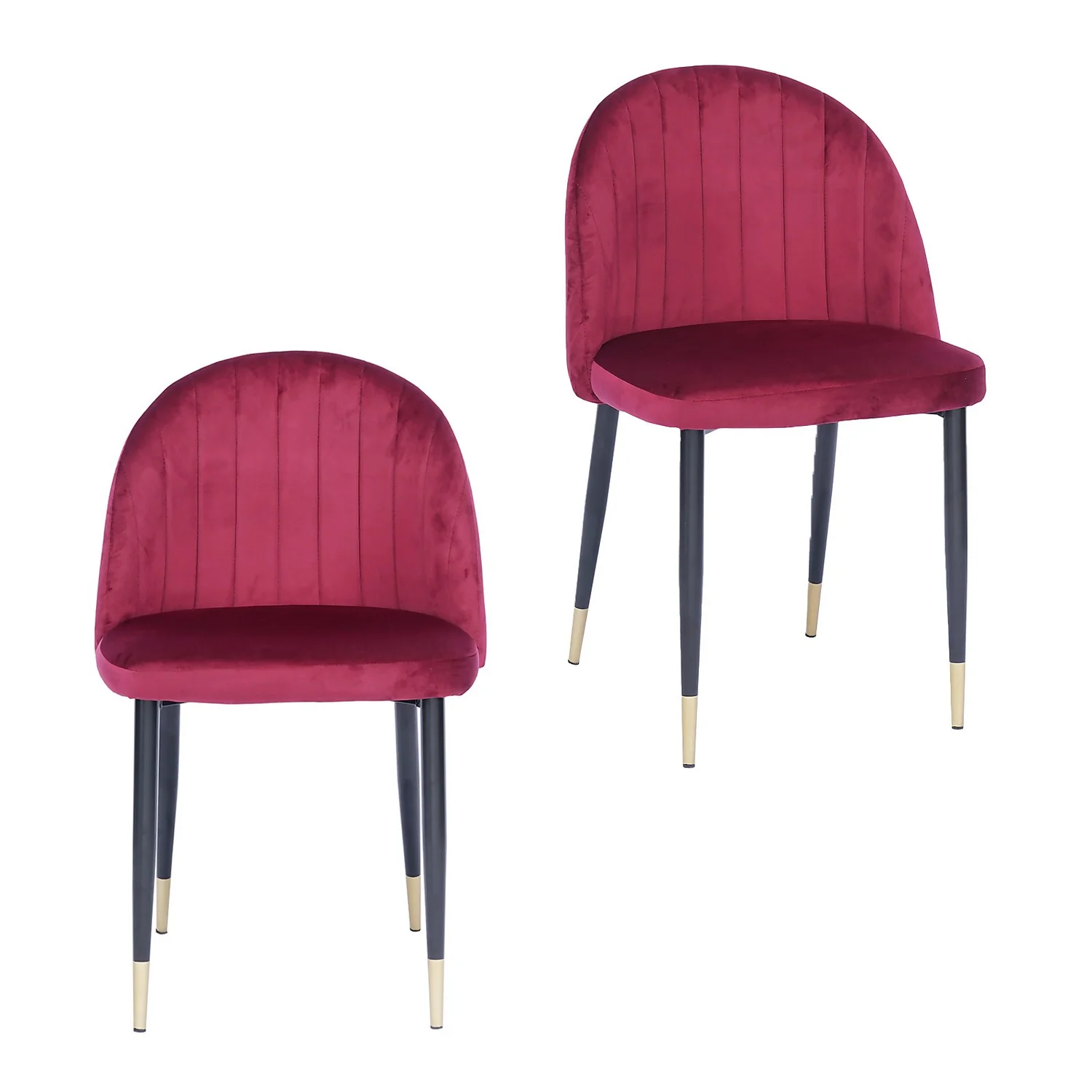 Illona Velvet Dining Chairs - Set Of 2 - Berry 3 Illona Velvet Dining Chairs - Set Of 2 - Berry