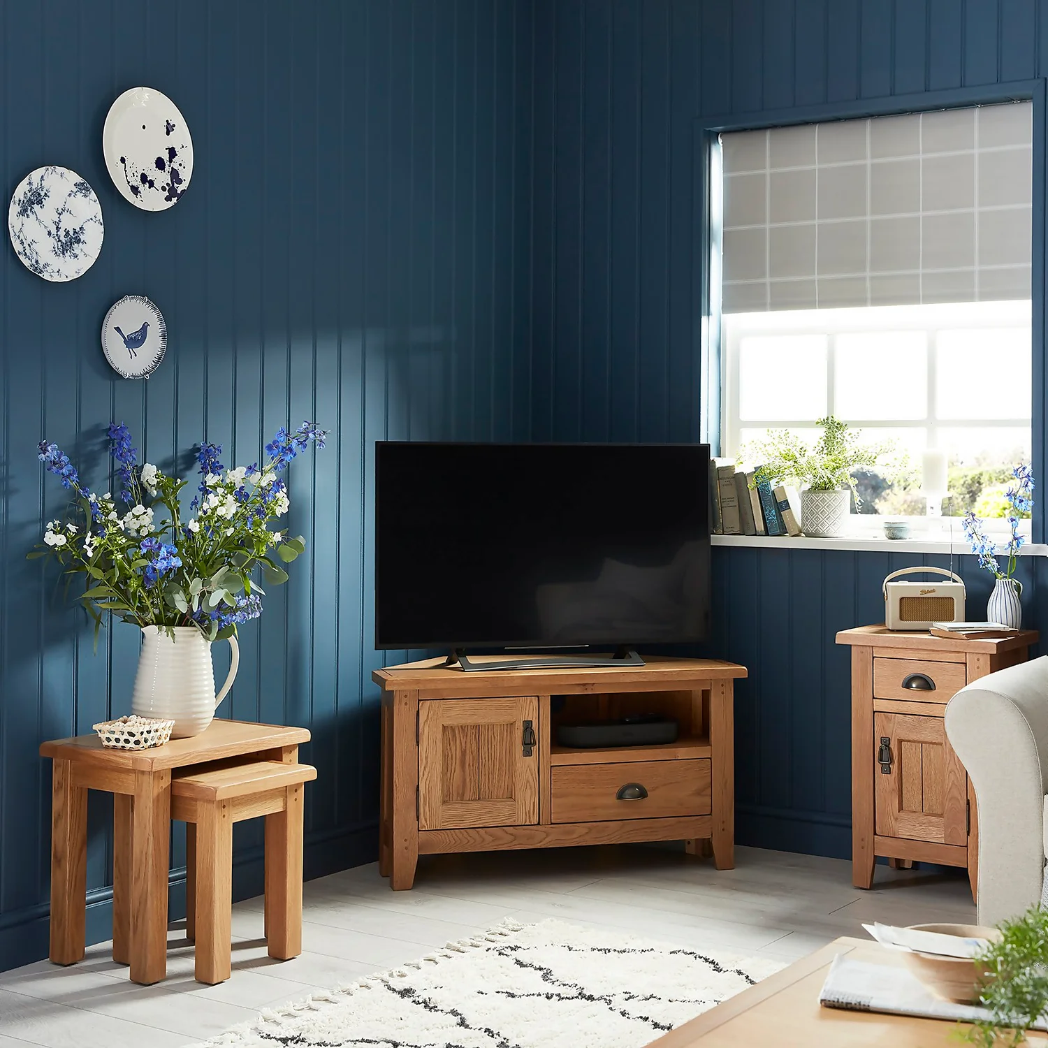 Hocombe Tall Side Table - Oak 4 Hocombe Tall Side Table - Oak - Image 2