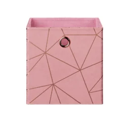 Clever Cube Velvet Geometric Insert - Pink & Rose Gold -Home Style Sales 12932960 1744887876808350