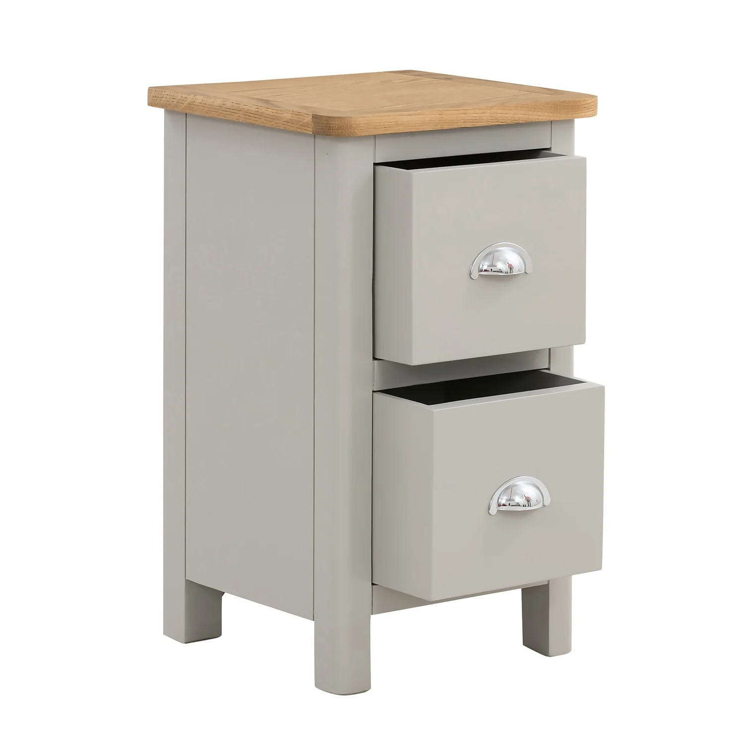 Norbury 2 Drawer Bedside Table - Grey 4 Norbury 2 Drawer Bedside Table - Grey - Image 2