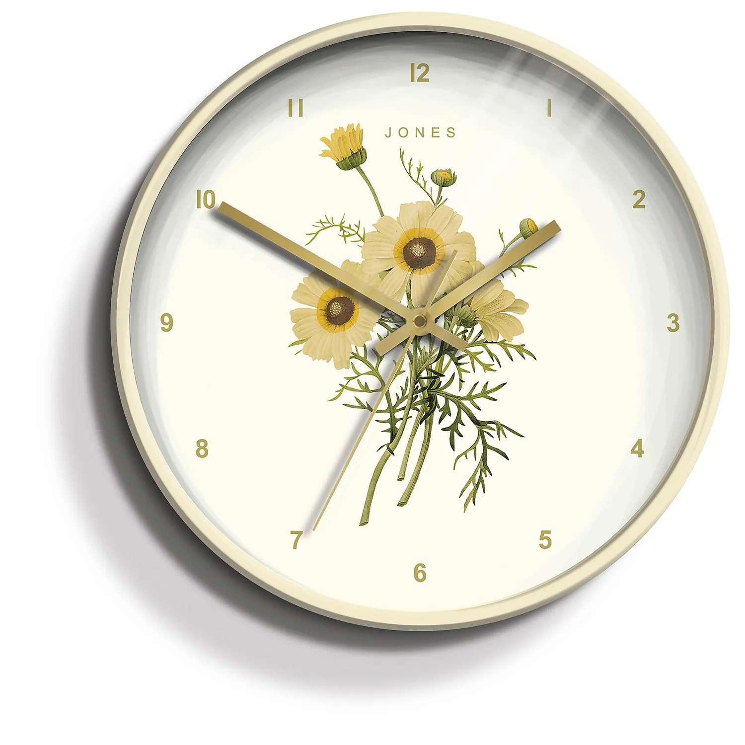 None Jones Botanical Daisy Clock - Cream 3 None Jones Botanical Daisy Clock - Cream