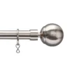 Extendable Ball Finial Curtain Pole - Satin Steel - 1.2-2.1m (16/19mm) -Home Style Sales 13123189 1784936311026649