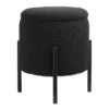 Tori Boucle Footstool - Black -Home Style Sales 13130401 1114919264403102