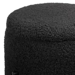 Tori Boucle Footstool - Black -Home Style Sales 13130401 1694919264484849