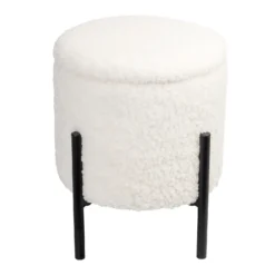 Tori Boucle Footstool - White -Home Style Sales 13130402 2134919264436786