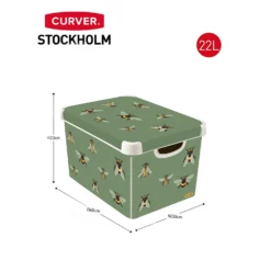Curver Stockholm Bees Deco Storage Box - Green - 22L -Home Style Sales 13169626 1944898511856227