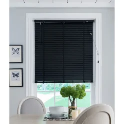 50mm Wood Venetian Blind - Black - 70x130cm