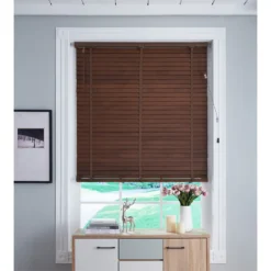 50mm Wood Venetian Blind - Walnut - 110x160cm