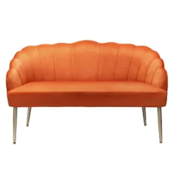 Sophia Scallop Occasional Sofa - Burnt Orange 11 Sophia Scallop Occasional Sofa - Burnt Orange -Home Style Sales 13222766 1964920057576972