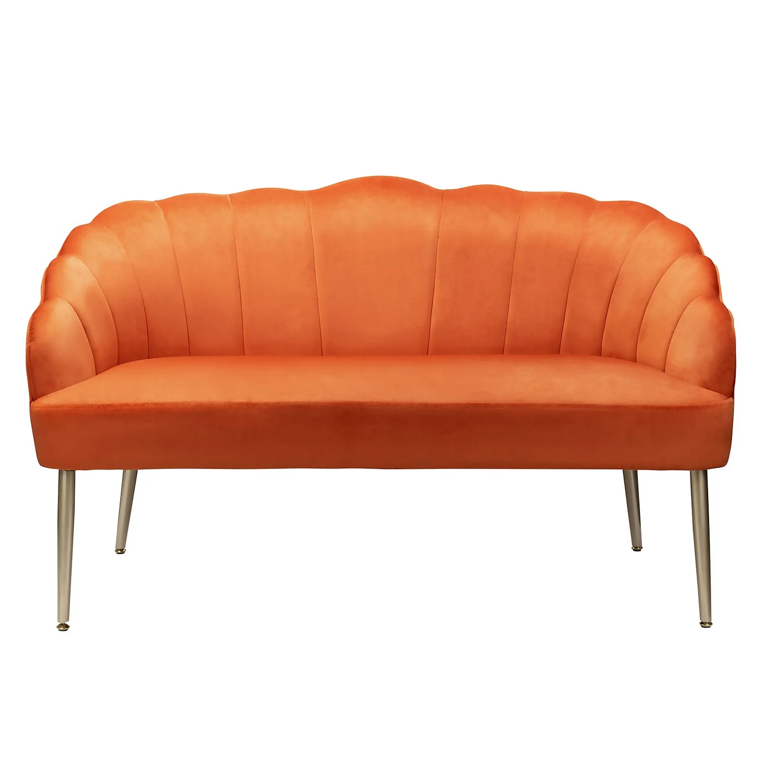 Sophia Scallop Occasional Sofa - Burnt Orange 5 Sophia Scallop Occasional Sofa - Burnt Orange - Image 3