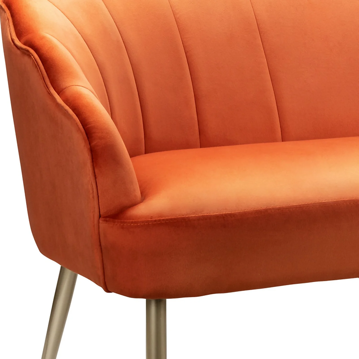Sophia Scallop Occasional Sofa - Burnt Orange 8 Sophia Scallop Occasional Sofa - Burnt Orange - Image 6