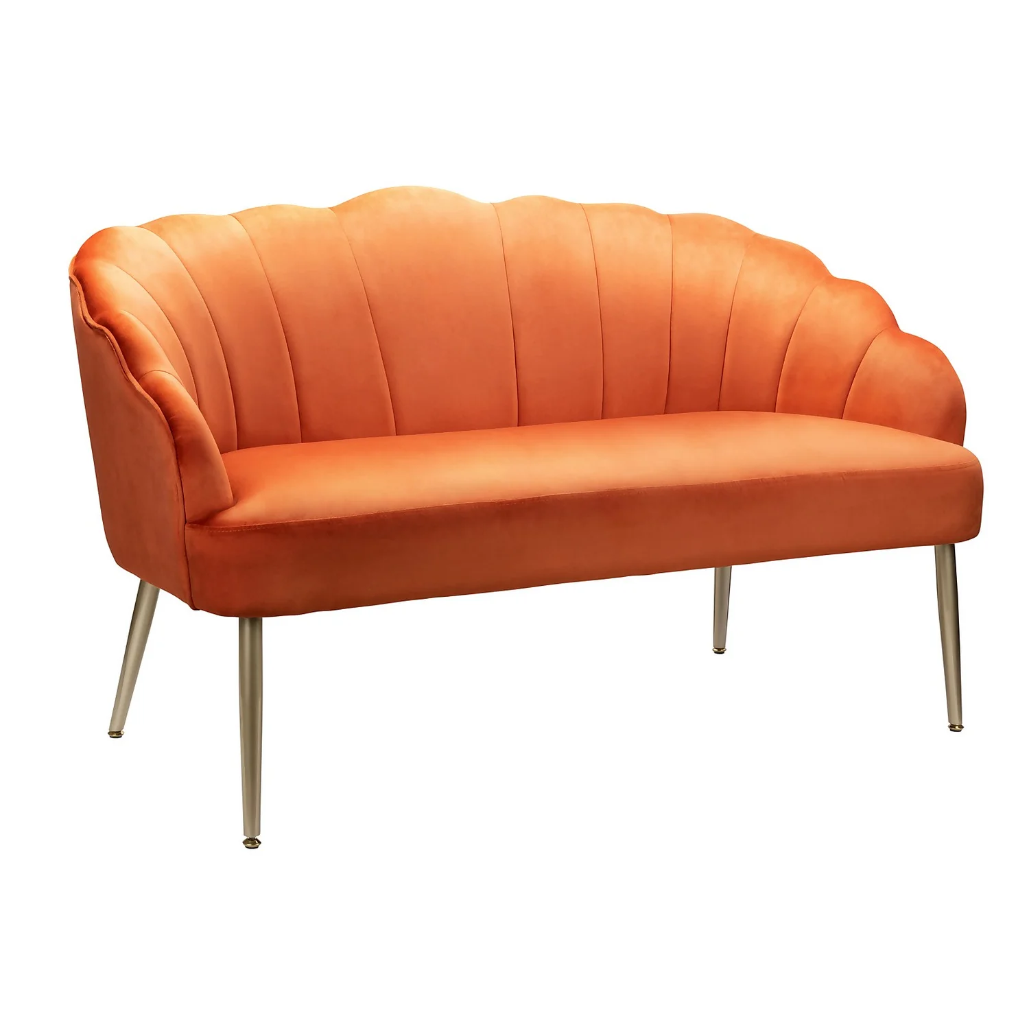 Sophia Scallop Occasional Sofa - Burnt Orange 3 Sophia Scallop Occasional Sofa - Burnt Orange