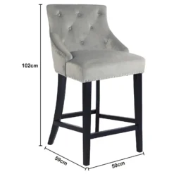 Annabelle Velvet Bar Stool - Grey -Home Style Sales 13223761 2104927306648863