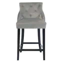 Annabelle Velvet Bar Stool - Grey -Home Style Sales 13223761 7994927306506681