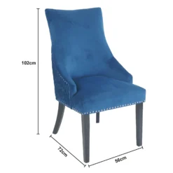 Annabelle Pleated Back Velvet Dining Chairs - Set Of 2 - Navy -Home Style Sales 13223766 6994926477174525