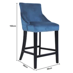 Annabelle Velvet Bar Stool - Navy -Home Style Sales 13223768 1374927306678845