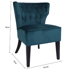 Sadie Velvet Accent Chair - Aegean Blue -Home Style Sales 13223769 1444958840774388