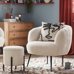 Tori Boucle Tub Chair - White -Home Style Sales 13224150 2024964073981072