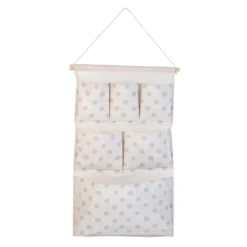 None Flexi Storage Kids 6 Pocket Hanging Organiser - White & Grey Polka Dot -Home Style Sales 13277671 5944929069443841