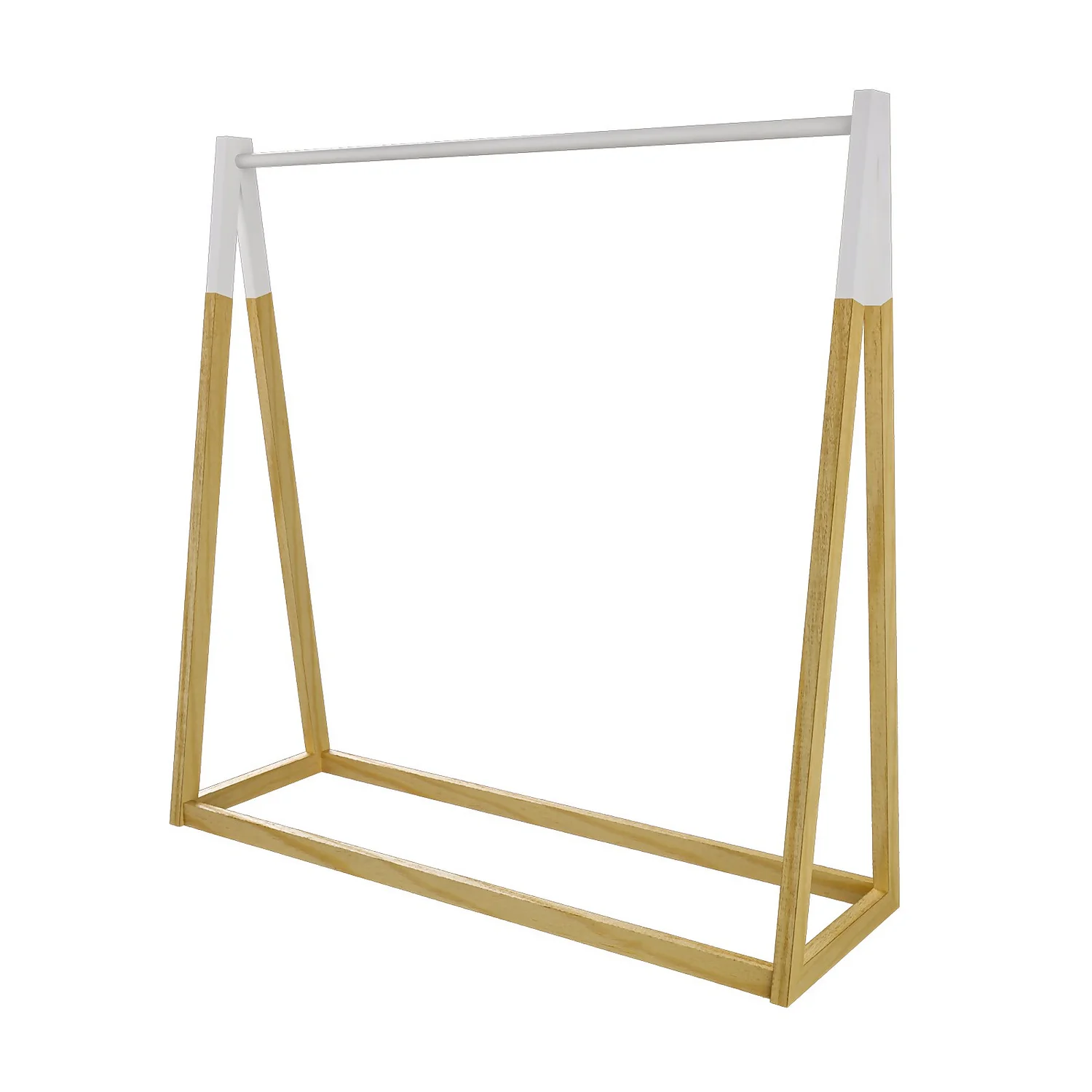 Kids A-Frame Clothes Rail - Natural & White 3 Kids A-Frame Clothes Rail - Natural & White