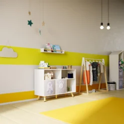 Kids Storage Rail Bookshelf - White & Natural 9 Kids Storage Rail Bookshelf - White & Natural -Home Style Sales 13277681 8734928016632247