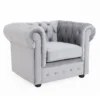 Chesterfield Velvet Armchair - Silver -Home Style Sales 13302342 4195036616364149