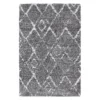 Deluxe Berber Shaggy Rug - Light Grey & White - 120x160cm