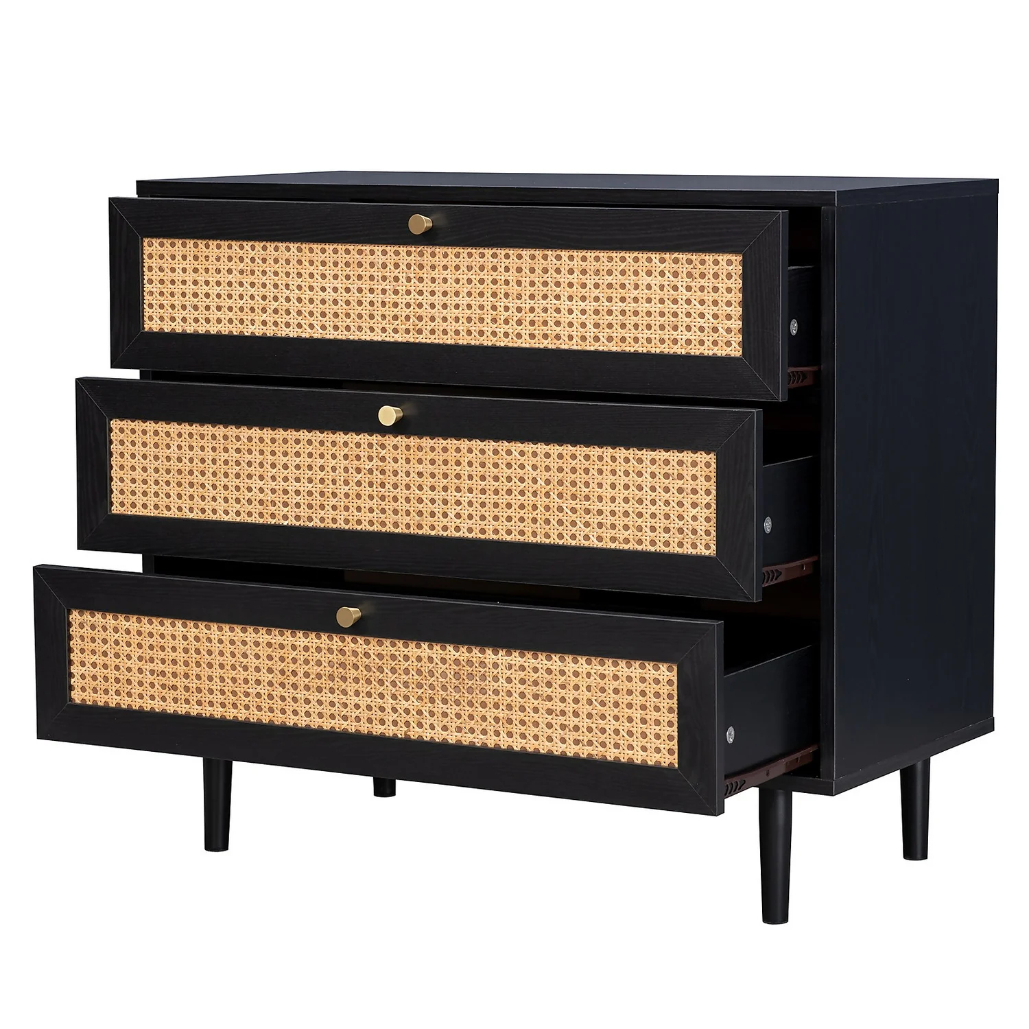 Kubu Rattan 3 Drawer Chest - Black 5 Kubu Rattan 3 Drawer Chest - Black - Image 3