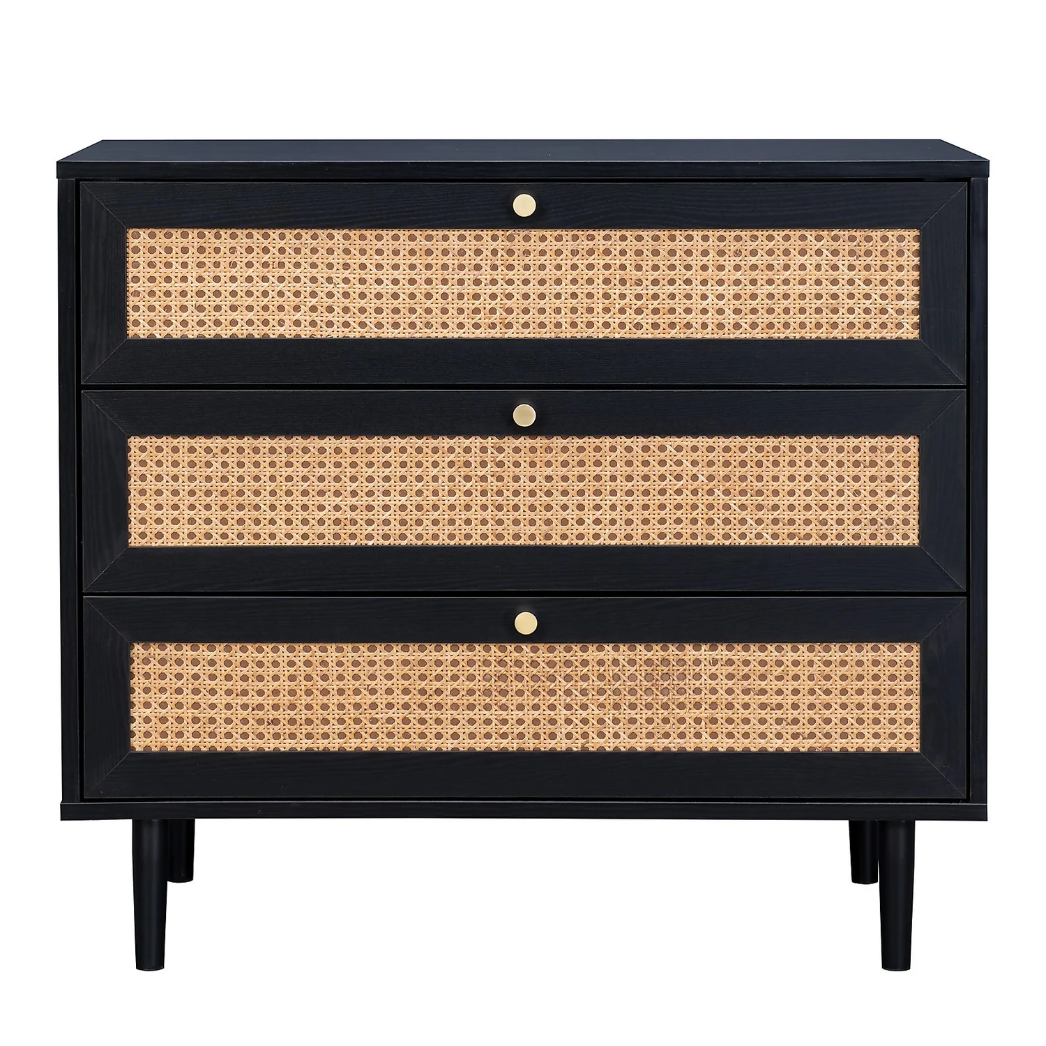 Kubu Rattan 3 Drawer Chest - Black 6 Kubu Rattan 3 Drawer Chest - Black - Image 4
