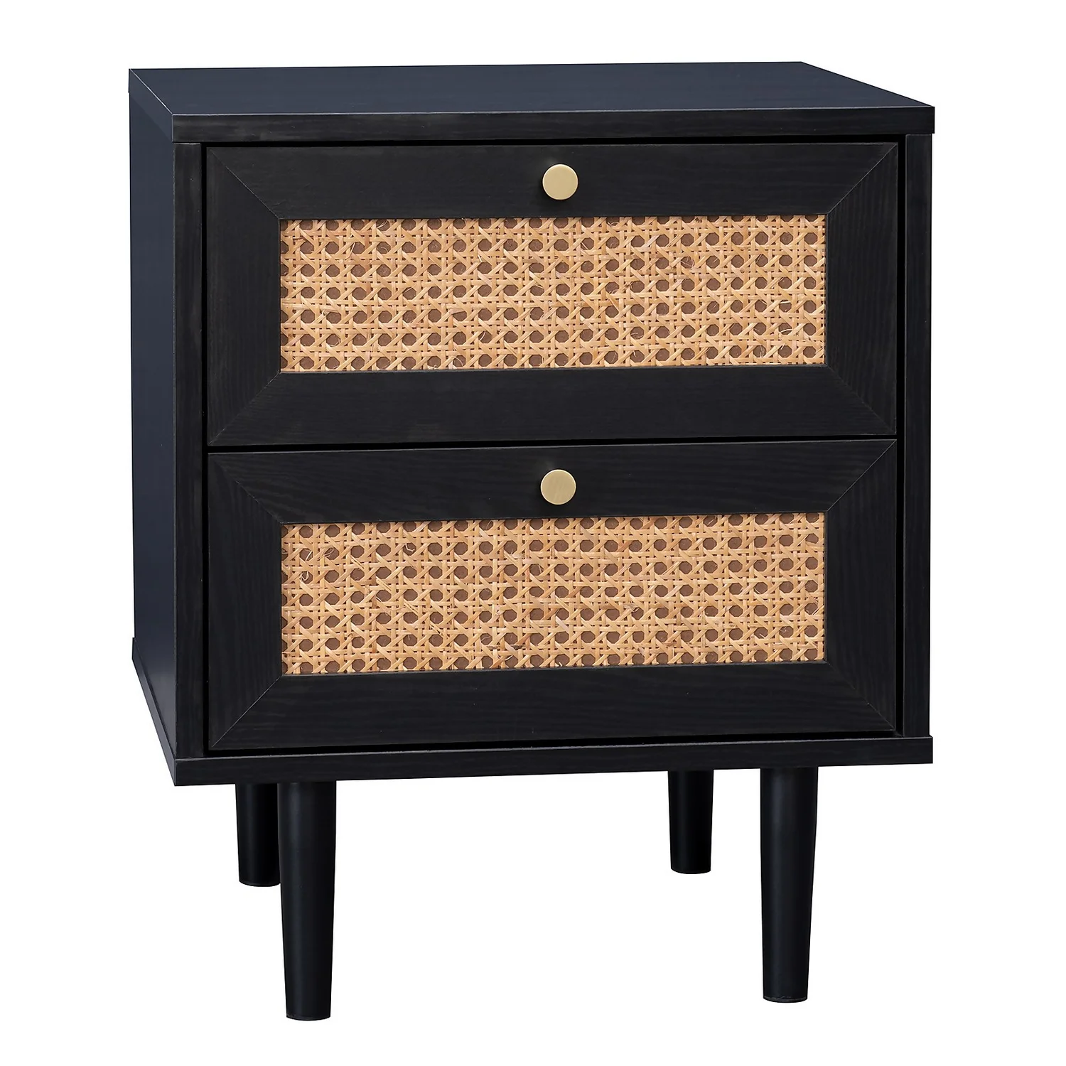 Kubu Rattan 2 Drawer Side Table - Black 3 Kubu Rattan 2 Drawer Side Table - Black