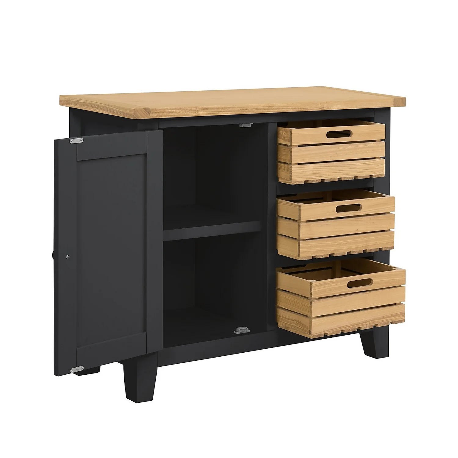 Ashstead Small Sideboard - Oak & Charcoal 4 Ashstead Small Sideboard - Oak & Charcoal - Image 2