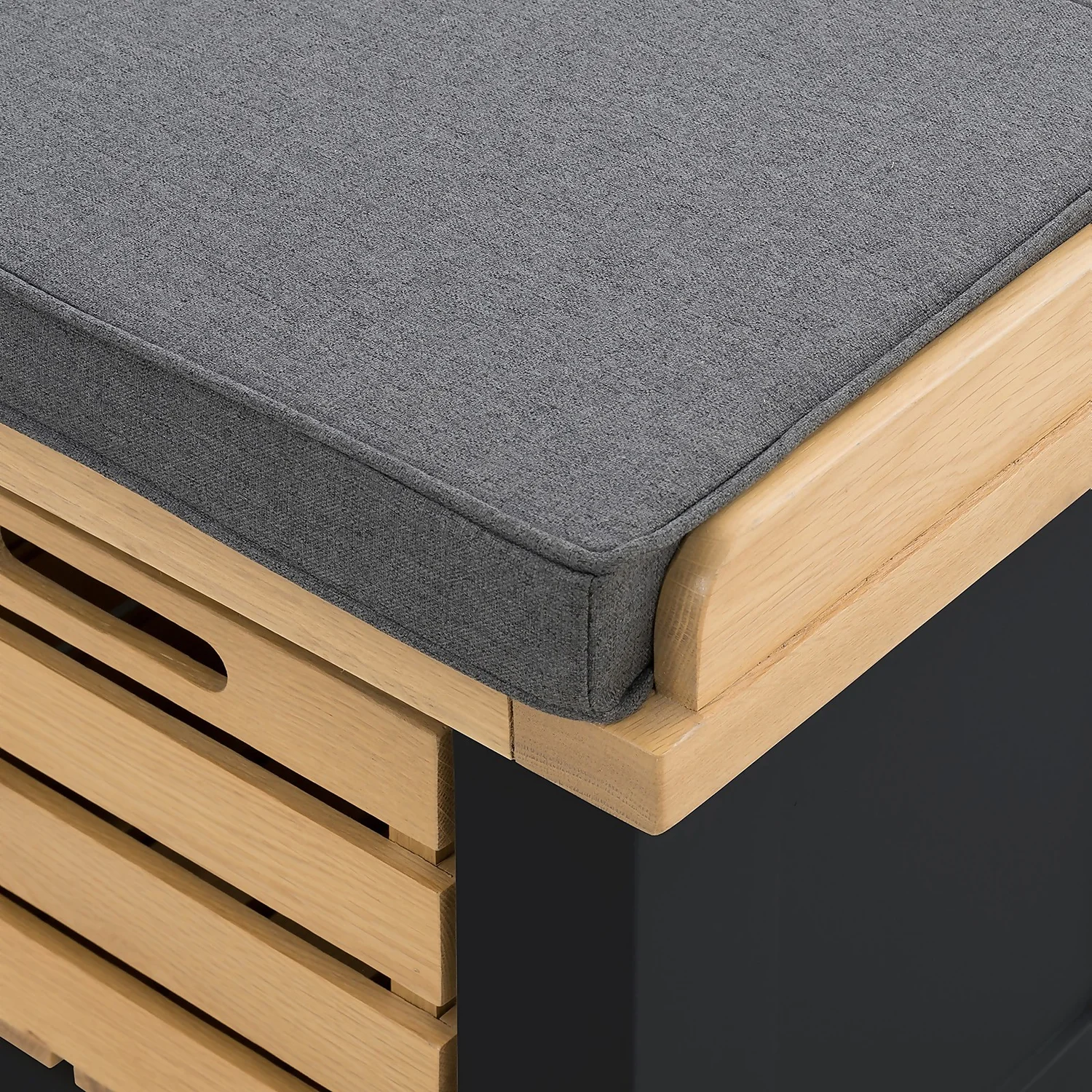 Ashstead Storage Bench - Oak & Charcoal 9 Ashstead Storage Bench - Oak & Charcoal - Image 7