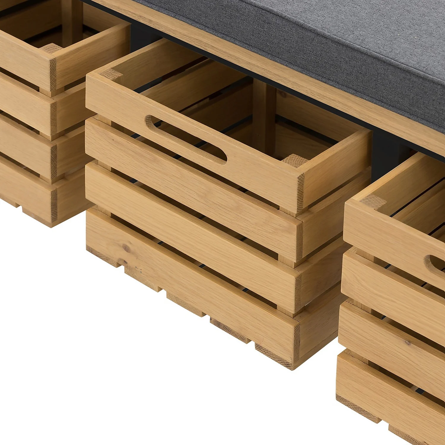 Ashstead Storage Bench - Oak & Charcoal 12 Ashstead Storage Bench - Oak & Charcoal - Image 10